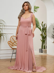 Women Plus Size Sweet Heart Neck Floral Lace Chiffon Split Thigh Bridesmaid  Dresses for Formal Party Cocktail Prom Gowns  DolphinBanana