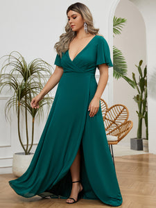 green plus size evening dresses La Femme Empire-Waist Plus-Size Long Prom Dress main image 0