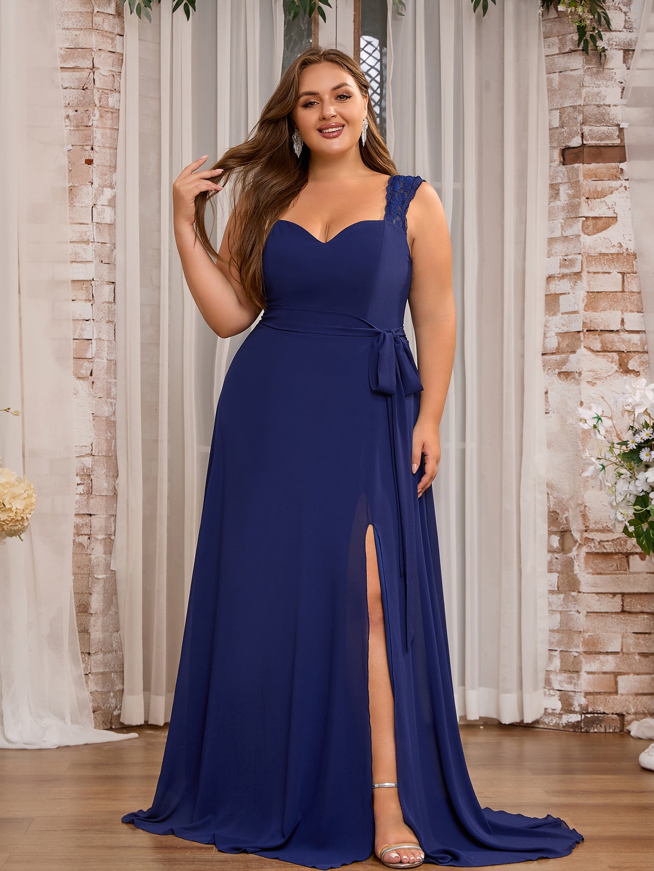 Women Plus Size Elegant Split Thigh High Bridesmaid Dresses Mother of – DolphinBanana