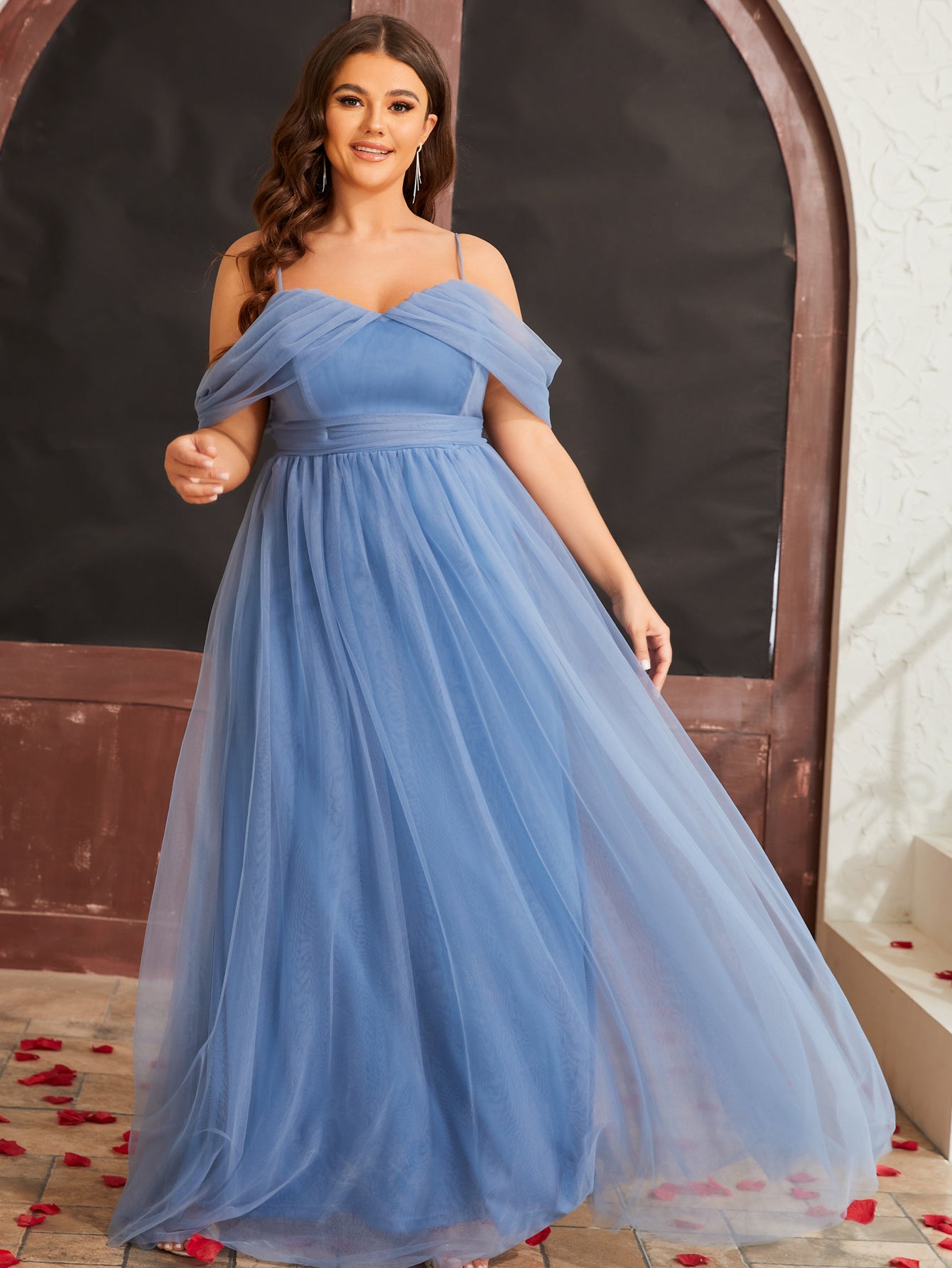 Women Plus Size Cold Shlouder Mesh Bridesmaid Dresses for Party Engagnement Bridal Shower – DolphinBanana