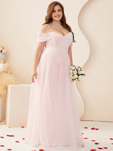 Women Plus Size Cold Shlouder Mesh Bridesmaid Dresses for Party Engagnement  Bridal Shower – DolphinBanana
