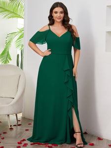 Women Plus Size Cold Shlouder Chiffon Bridesmaid Dresses DolphinBanana Women Plus Size Cold Shlouder Chiffon Bridesmaid Dresses DolphinBanana