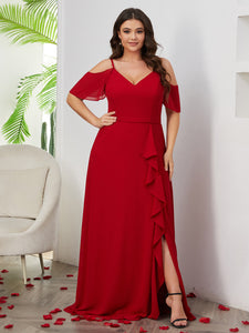 Women Plus Size Cold Shlouder Chiffon Bridesmaid Dresses DolphinBanana Women Plus Size Cold Shlouder Chiffon Bridesmaid Dresses DolphinBanana