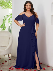 plus size bridesmaid dresses size 32 A-line Sweetheart Off-the-Shoulder Plus Size Chiffon Bridesmaid Dress main image 0