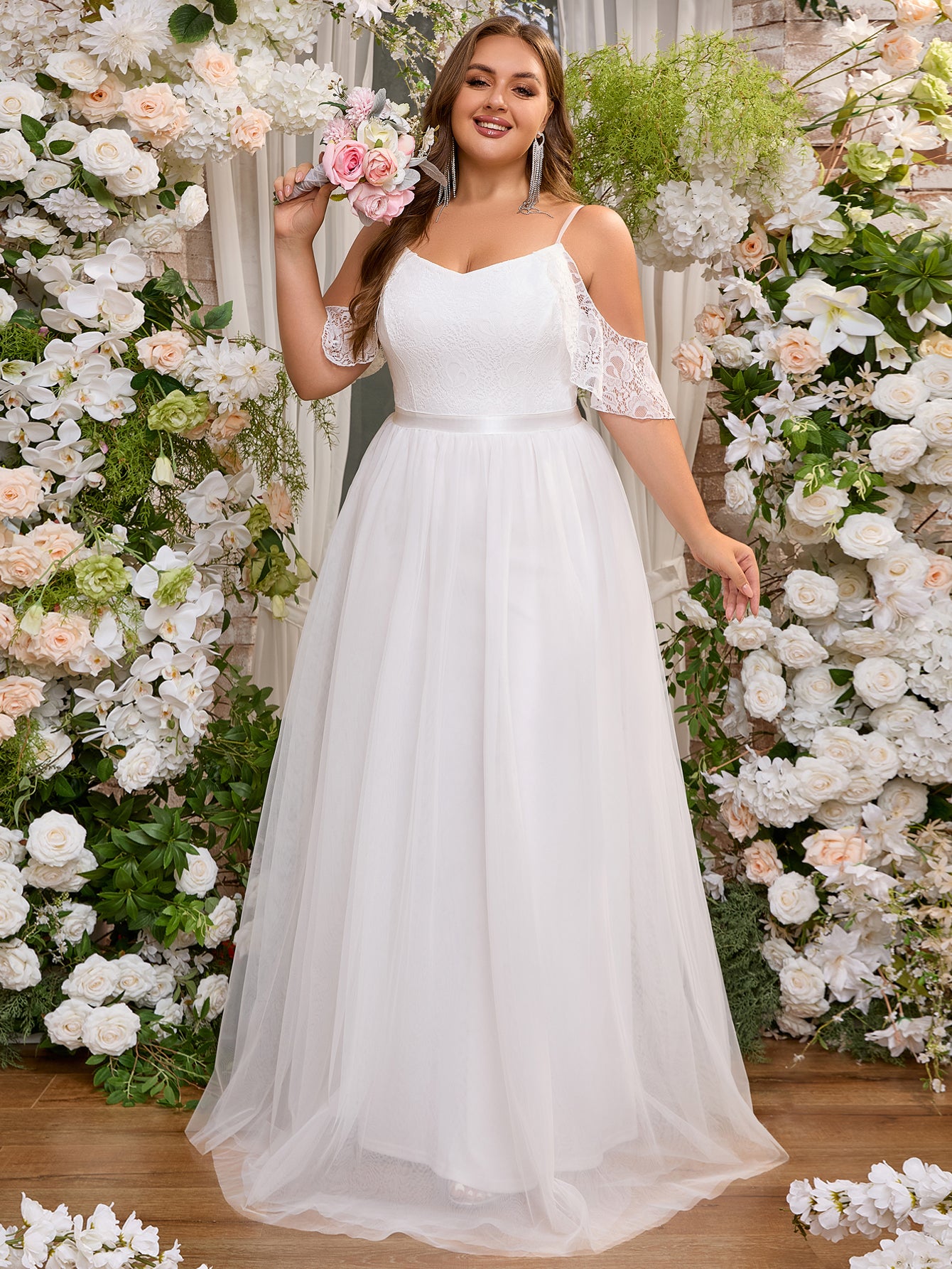 Women Plus Size Elegant Evening Dress Formal Maxi Wedding Dresses DolphinBanana Women Plus Size Elegant Evening Dress Formal Maxi Wedding Dresses DolphinBanana