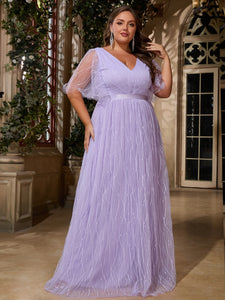 Women Plus Size V-neck Elegant Wedding Party Dresses for Bridal Shower –  DolphinBanana