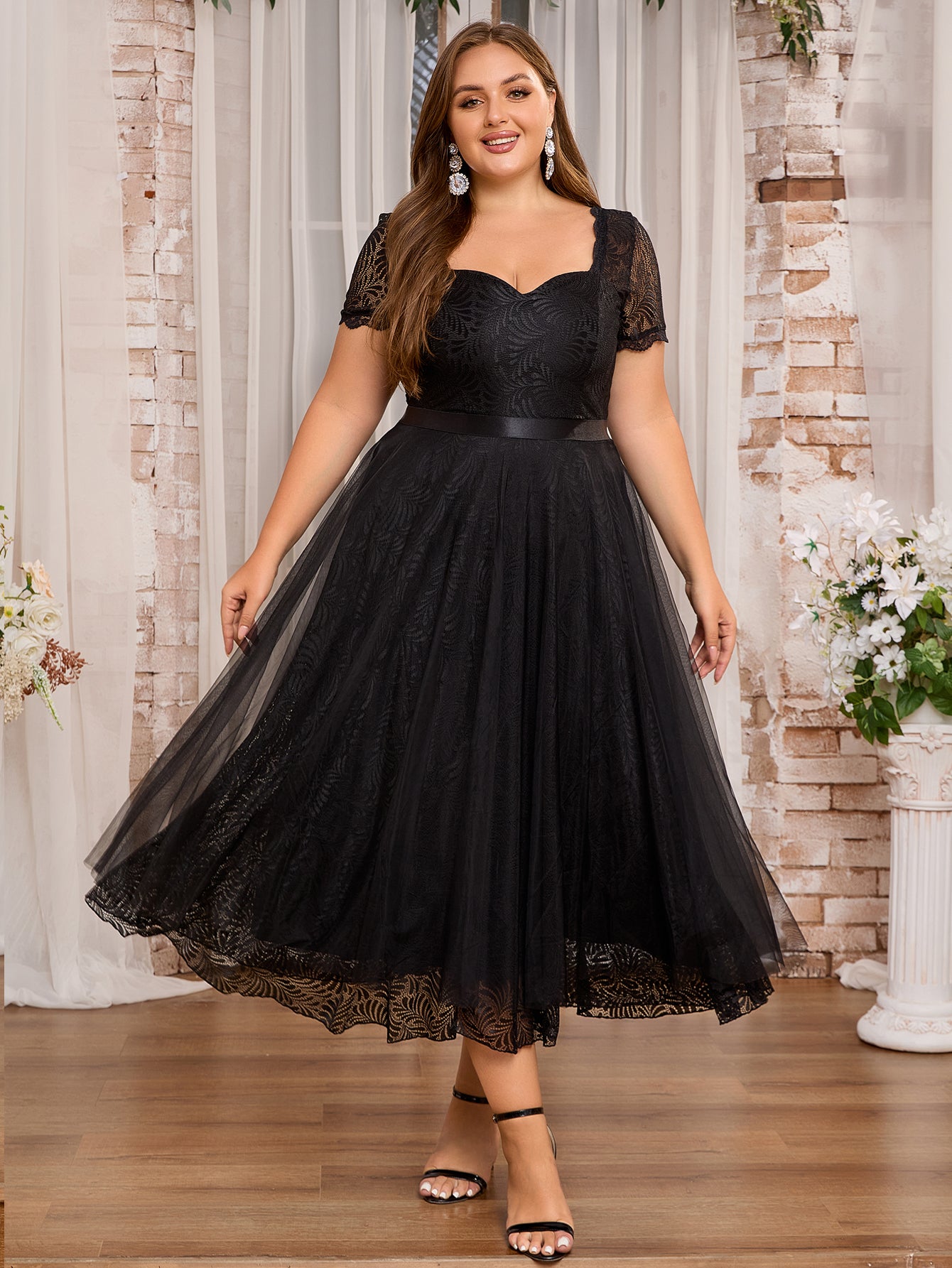 cocktail dresses for weddings plus size Wedding Guest from Adrianna Papell sequin halter neck Women Plus Size Elegant Evening