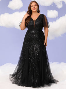Women Plus Size Elegant Sequins Wedding Dresses for Bridal Shower Rece –  DolphinBanana