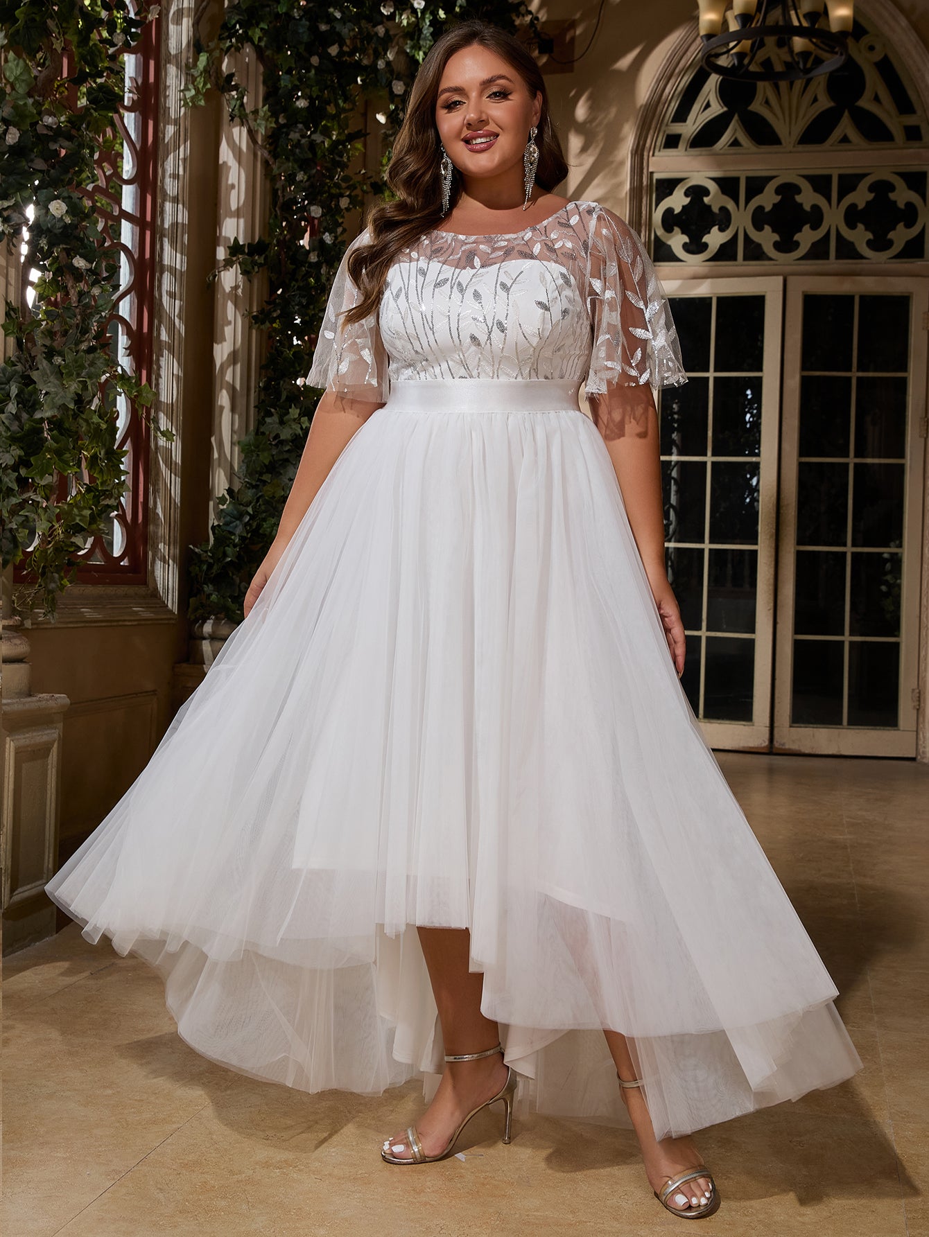 Women Plus Size Elegant Sequins Wedding Party Dresses for Bridal Showe –  DolphinBanana