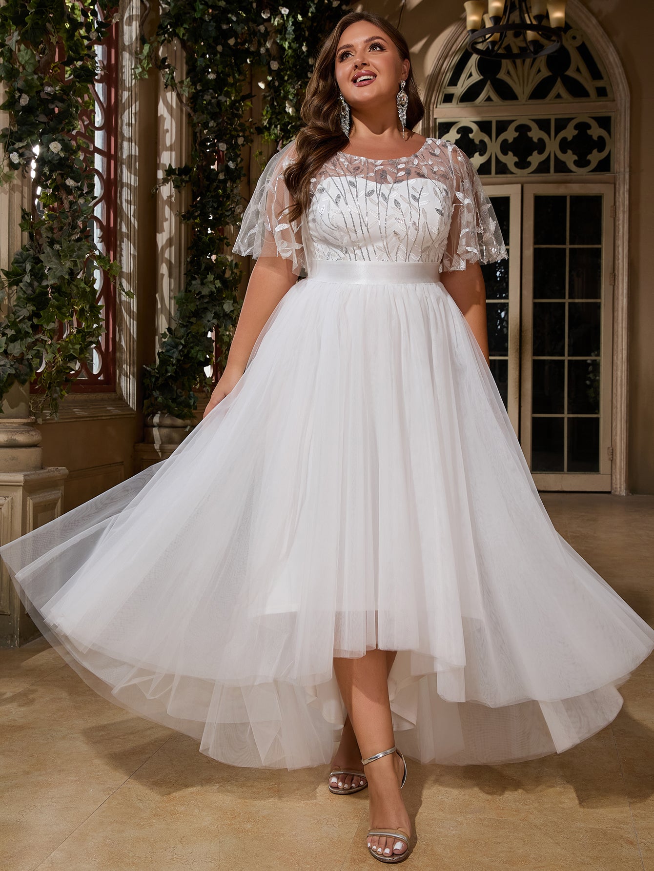 Women Plus Size Elegant Sequins Wedding Party Dresses for Bridal Showe DolphinBanana Women Plus Size Elegant Sequins Wedding Party Dresses for Bridal Showe DolphinBanana