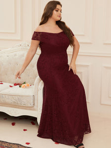 Women Plus Size Floral Lace Off the Shoulder Maxi Evening Dresses Floo DolphinBanana Women Plus Size Floral Lace Off the Shoulder Maxi Evening Dresses Floo DolphinBanana
