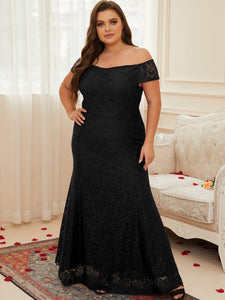 Women Plus Size Floral Lace Off the Shoulder Maxi Evening Dresses Floo DolphinBanana Women Plus Size Floral Lace Off the Shoulder Maxi Evening Dresses Floo DolphinBanana