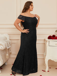 Women Plus Size Floral Lace Off the Shoulder Maxi Evening Dresses Floo –  DolphinBanana