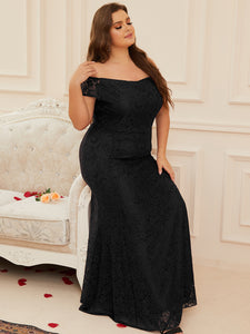Women Plus Size Floral Lace Off the Shoulder Maxi Evening Dresses Floo –  DolphinBanana