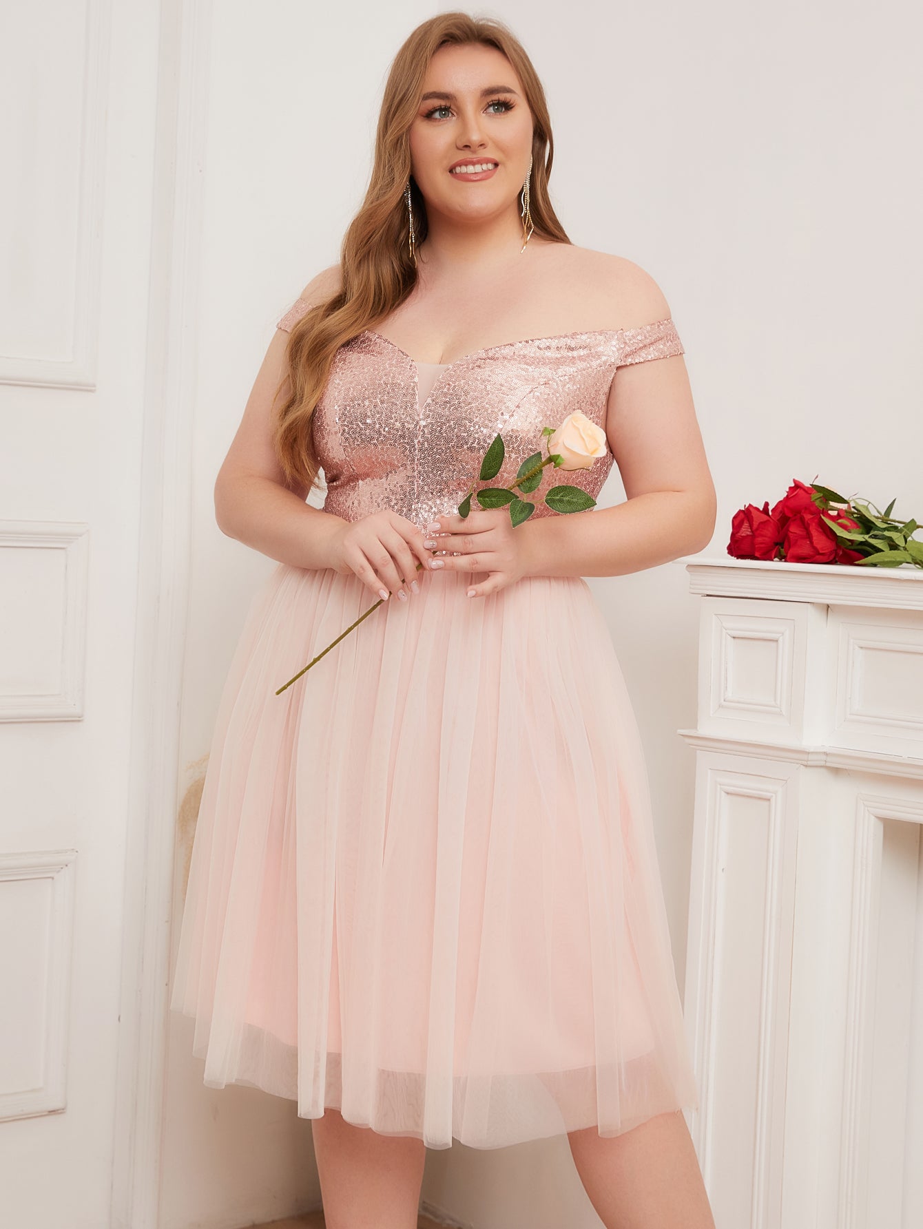 Women Plus Size Off the Shoulder Gold Sequins & Tulle Cocktail Party D DolphinBanana Women Plus Size Off the Shoulder Gold Sequins & Tulle Cocktail Party D DolphinBanana